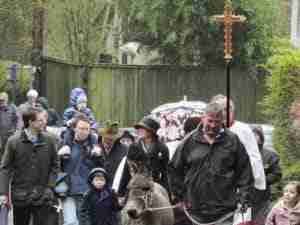 Palm Sunday Palm Sunday in Codford in the rain